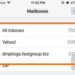 iphone Mail – choose inbox