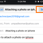 iphone Mail – create message – send button