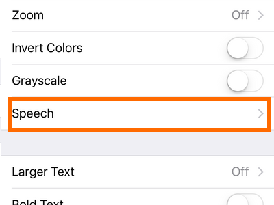 iphone Settings General Accessibility Speech