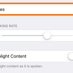 iphone settings Speech rate