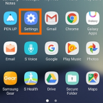 Galaxy Note7 Home Screen – Apps – Settings