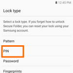 Galaxy Note7 Settings Lock screen and Security Secure Folder PIN