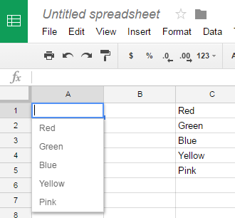 how to create a drop down list in google sheets