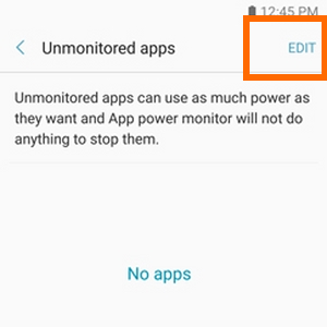 Note7 Settings Device Manager Unmonitored Apps Edit