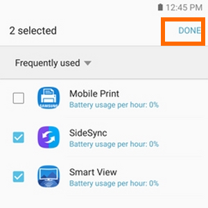 Note7 Settings Device Manager Unmonitored Choose Apps Done