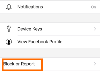 messenger-secret-message-block-or-report