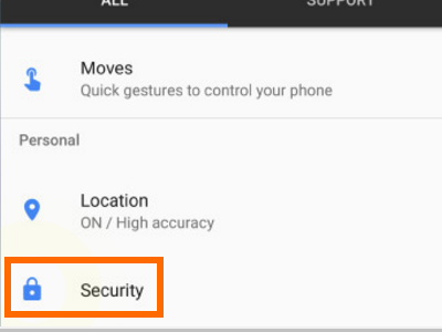 tap-on-settings-security