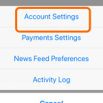 Facebook Mobile Account Settings