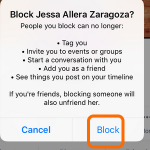 Facebook Mobile More Options Block Confirmation