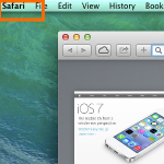 Mac OS X Mavericks Finder Safari Menu