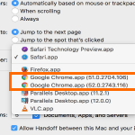 Mac OS X Yosemite Home Screen Apple Menu System Preferences General Default Web Browser Chrome