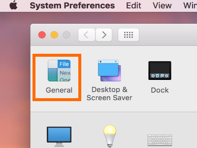 Mac OS X Yosemite Home Screen Apple Menu System Preferences General