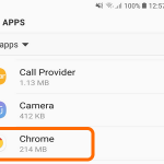 S8 Settings Apps Chrome