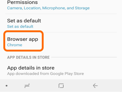 S8 Settings Chrome Browser as Default App