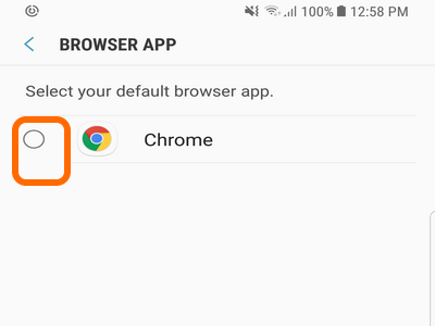 S8 Settings Set Chrome Browser as Default App