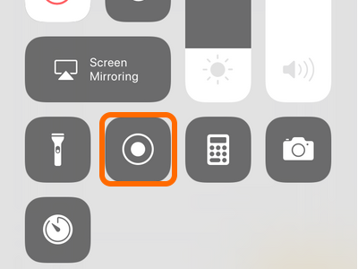 iPhone Control Center Record Button