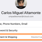 iPhone Settings Apple ID Payment and Shipping Address