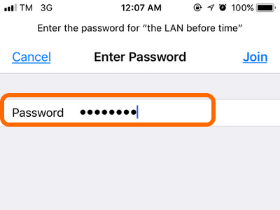 iPhone Settings Wi-Fi Password