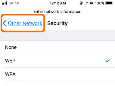 iPhone Wi-Fi Network other Networks
