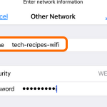 iPhone Wi-Fi Other network Enter Name