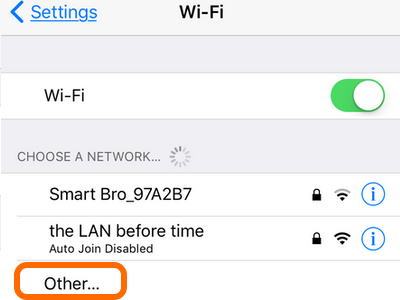 iPhone Wi-Fi Other network