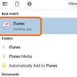iTunes icon on computer