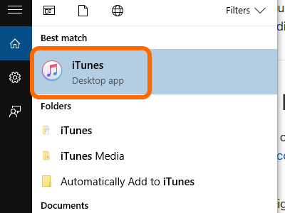 iTunes icon on computer