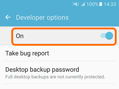 Android Developer Options Switch