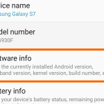 Android Home Settings Software Info
