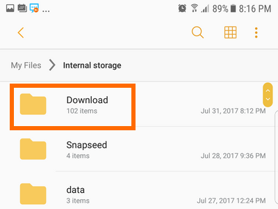 android internal storage download path