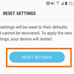 Android Reset Settings button