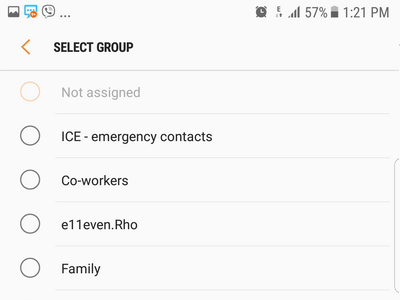 Android S7 Select Contact Group