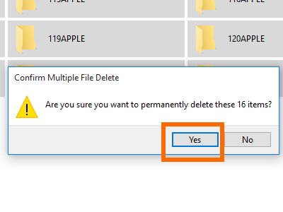 Computer iPhone Storage Drive internal DCIM Select All Folders Confirm Delete ALL