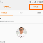 Contacts Android Save button