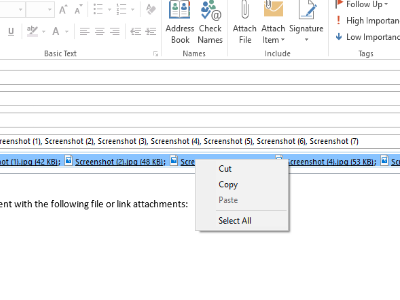 Email Composition with Images Right Click