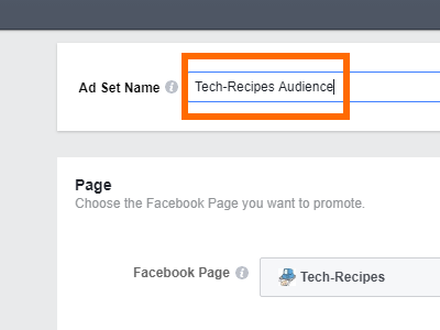 Facebook Create Ad Choose Ad Set Name