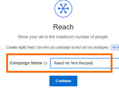 Facebook Create Ad Choose Campaign Name