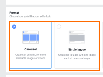 Facebook Create Ad Choose Format