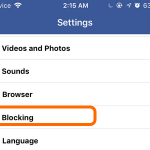 Facebook Mobile Account Settings Blocking