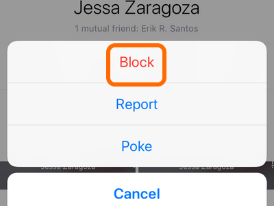 Facebook Mobile More Options Block option