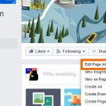 Facebook Page More Options Edit Page Info