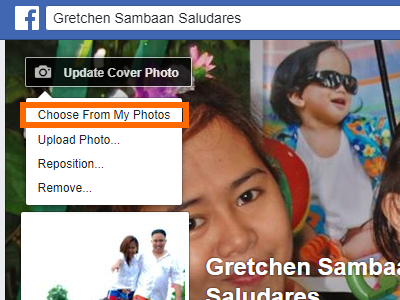 Facebook Profile Edit Cover Choose from My Photos