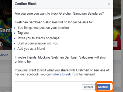 Facebook Timeline Confirm Block