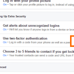 Facebook Use Two-Factor Authorization Edit Button