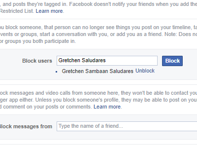 Facebook block list