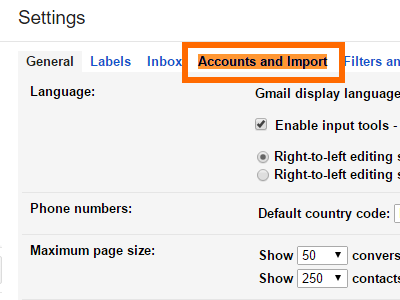 Gmail Click Settings Account and Import