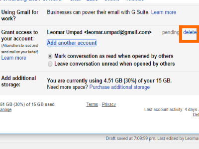 Gmail Delete Access
