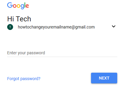 Gmail login page