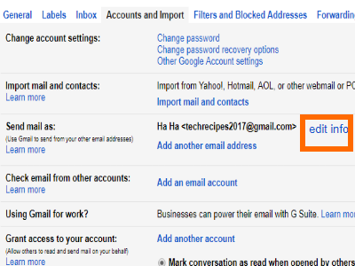 Gmail Settings Account Send Mail As Edit Info Button