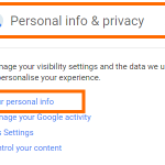 Google Account Page Personal Info and Privacy